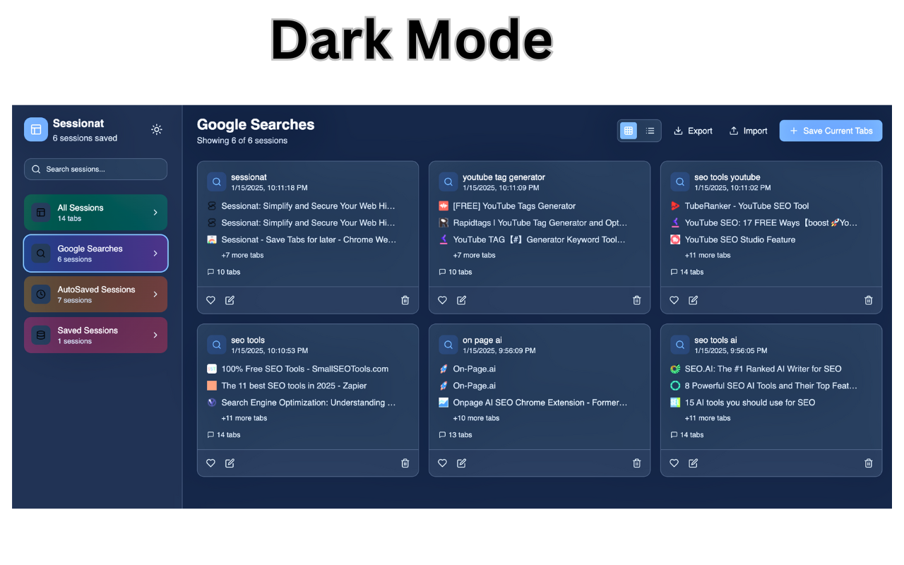 Sessionat - Save Tabs for later chrome谷歌浏览器插件_扩展第1张截图