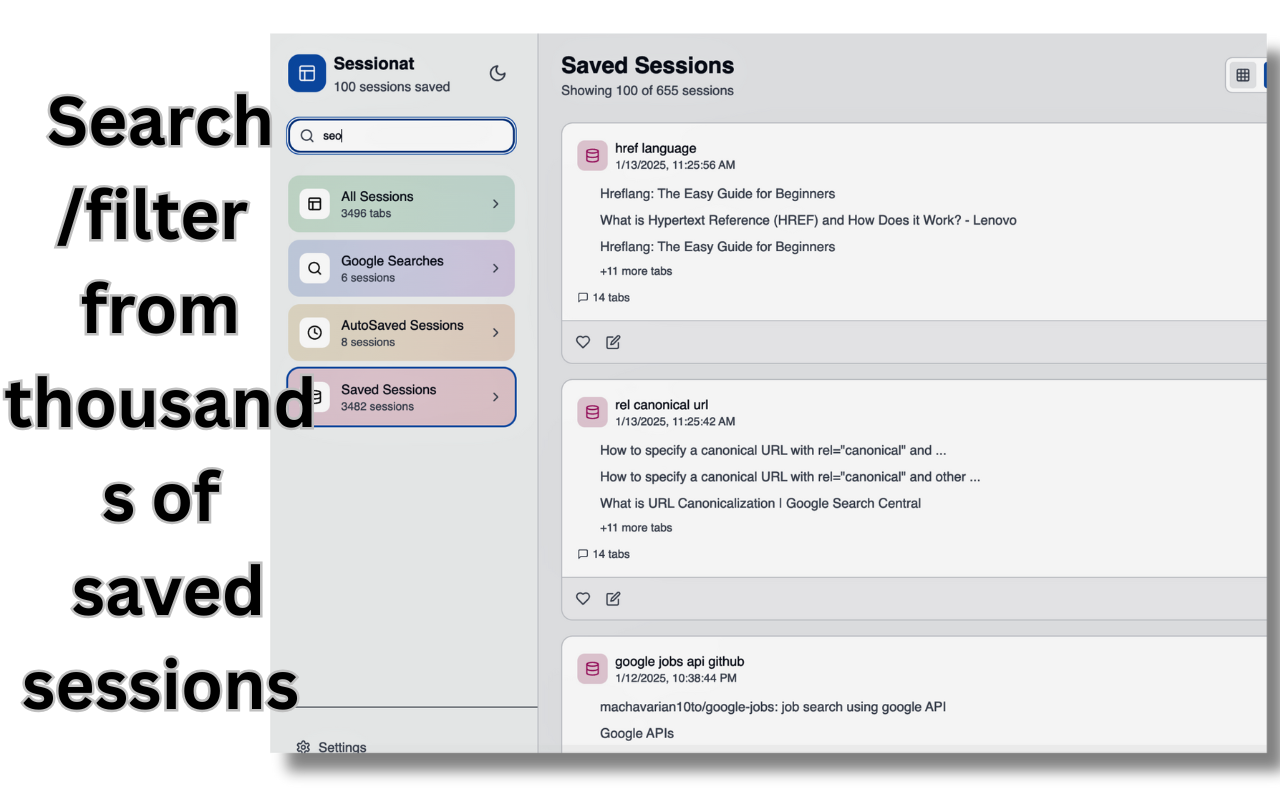 Sessionat - Save Tabs for later chrome谷歌浏览器插件_扩展第3张截图