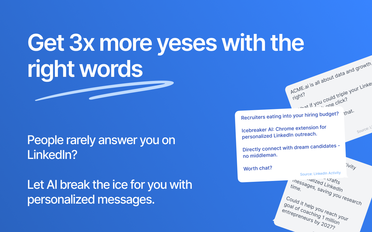 Icebreaker AI - LinkedIn Outreach Personalization chrome谷歌浏览器插件_扩展第1张截图