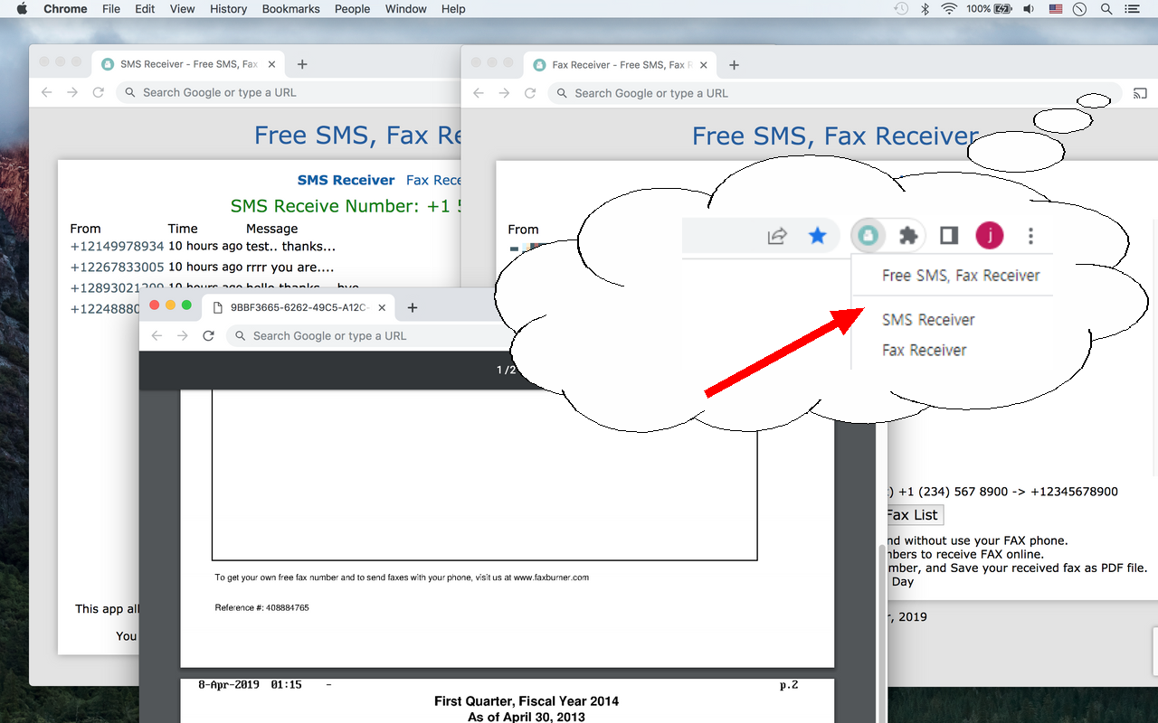 Free SMS, Fax Receiver chrome谷歌浏览器插件_扩展第1张截图
