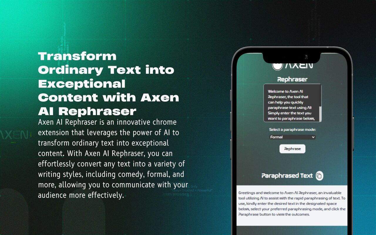 Axen Rephraser chrome谷歌浏览器插件_扩展第1张截图