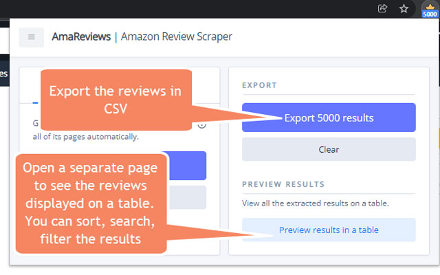 Amazon Review Scraper - Export to CSV chrome谷歌浏览器插件_扩展第5张截图