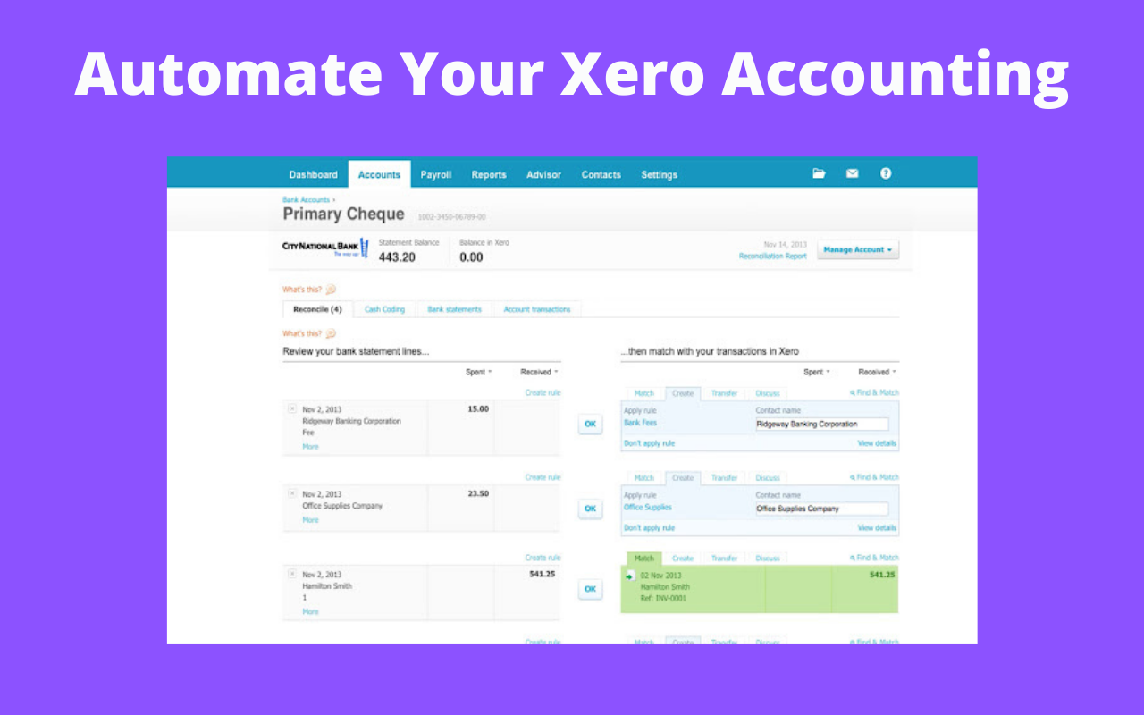 Xero Accounting Reconciliation Automation chrome谷歌浏览器插件_扩展第1张截图