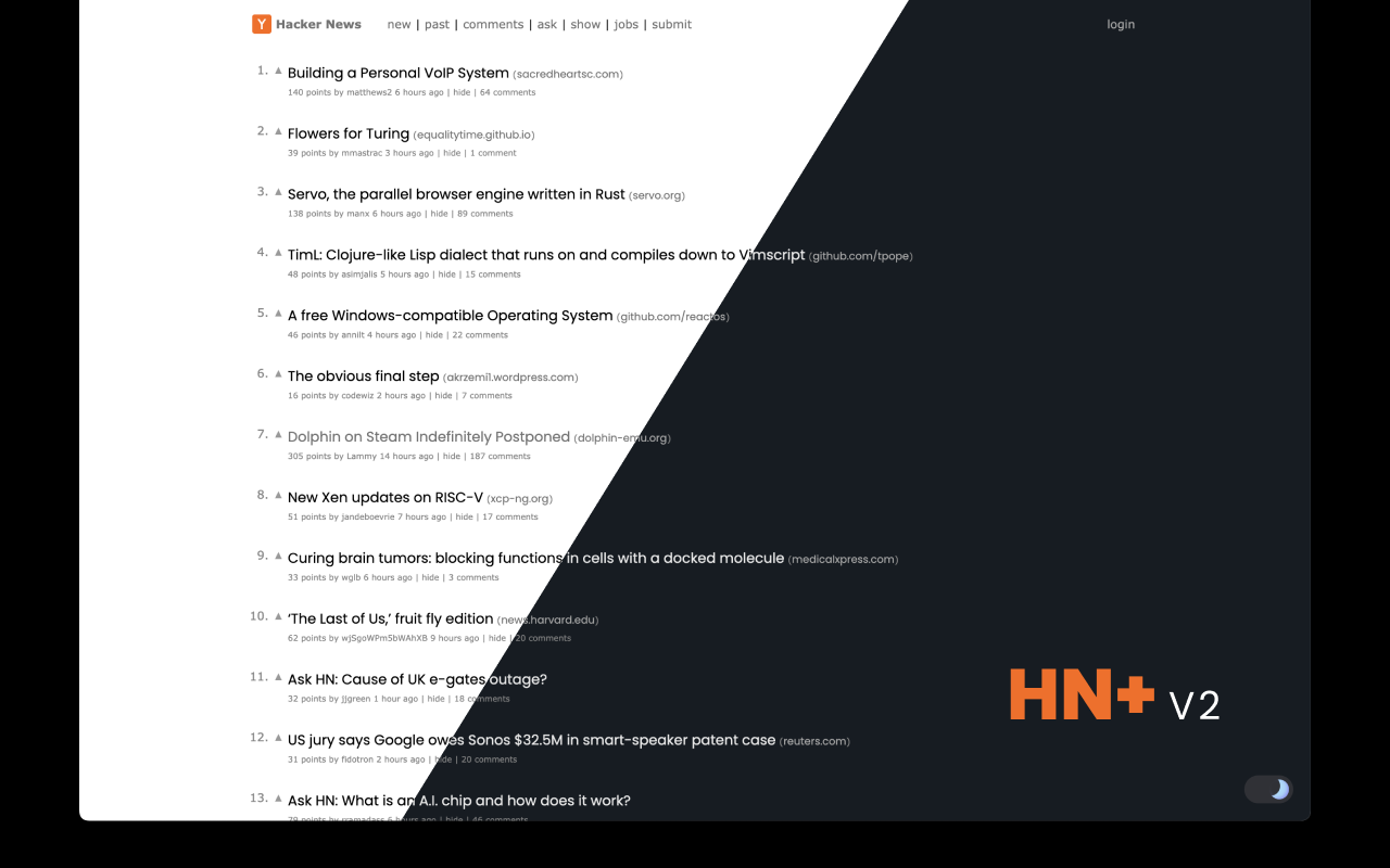Hacker News + chrome谷歌浏览器插件_扩展第1张截图