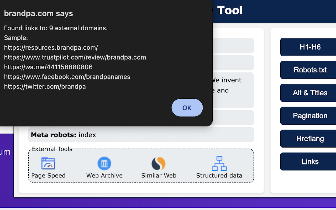 Simple SEO Tool chrome谷歌浏览器插件_扩展第3张截图