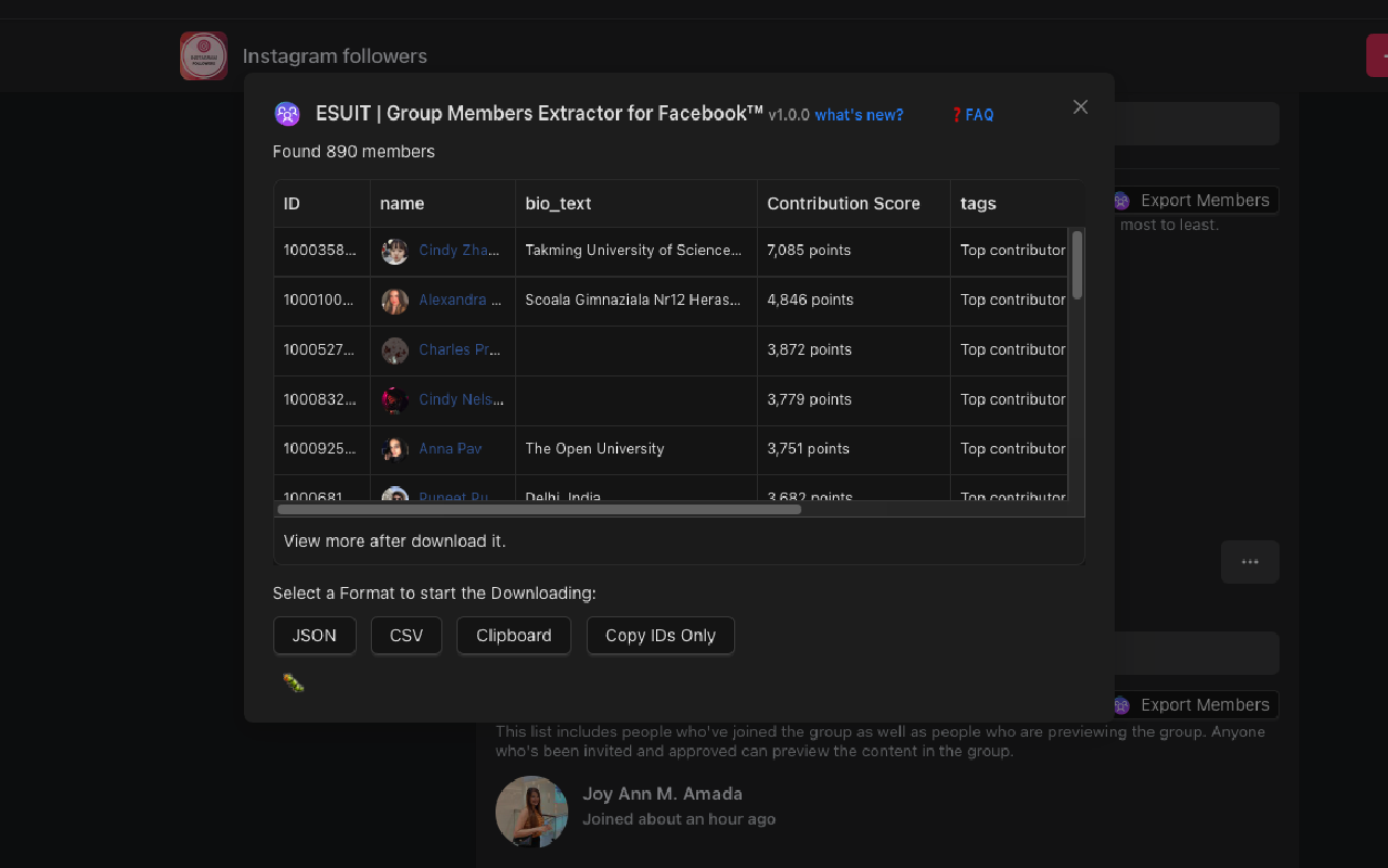ESUIT | Group Members Extractor for Facebook™ chrome谷歌浏览器插件_扩展第3张截图