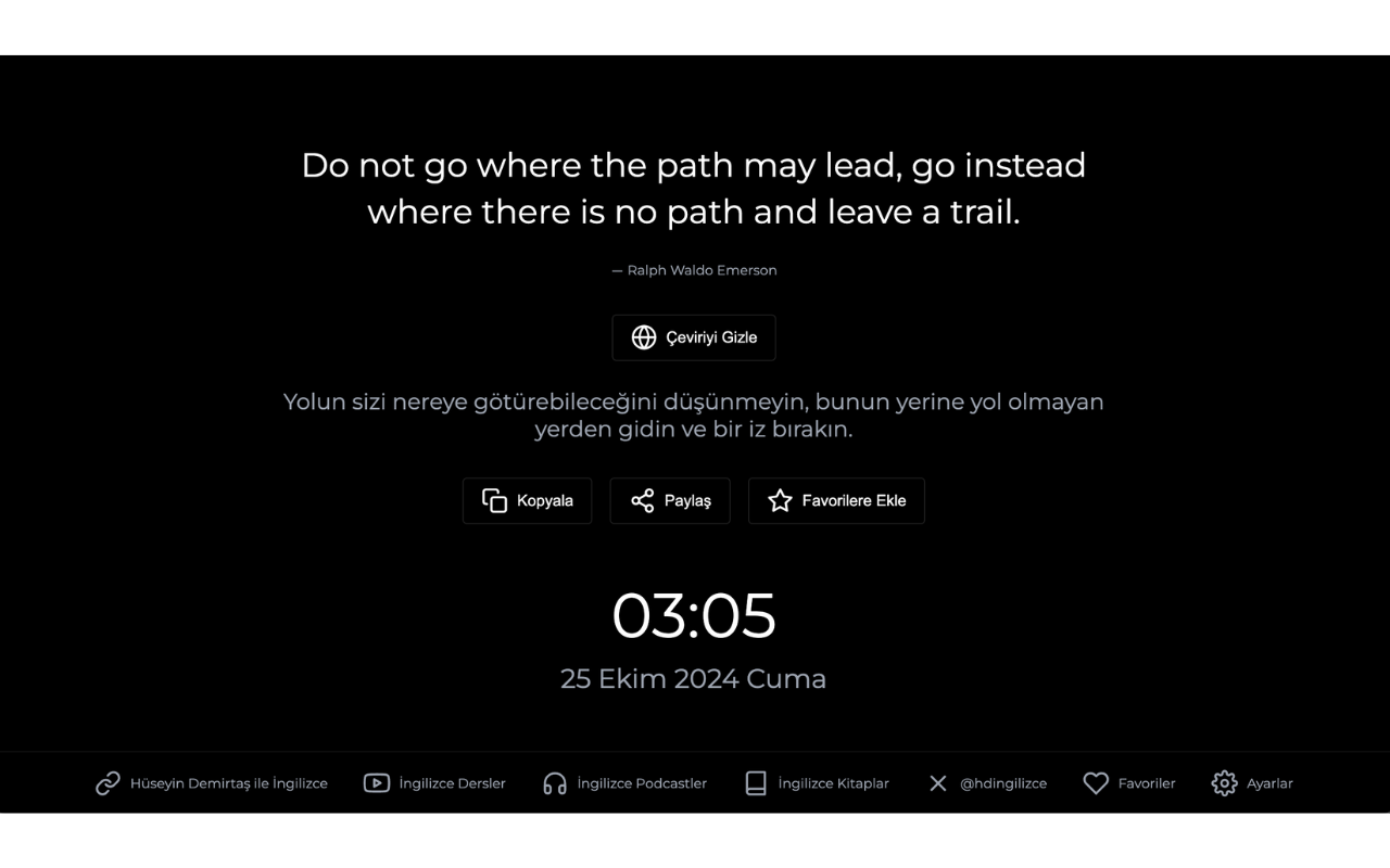 Hüseyin Demirtaş ile İngilizce Güzel Sözler chrome谷歌浏览器插件_扩展第1张截图