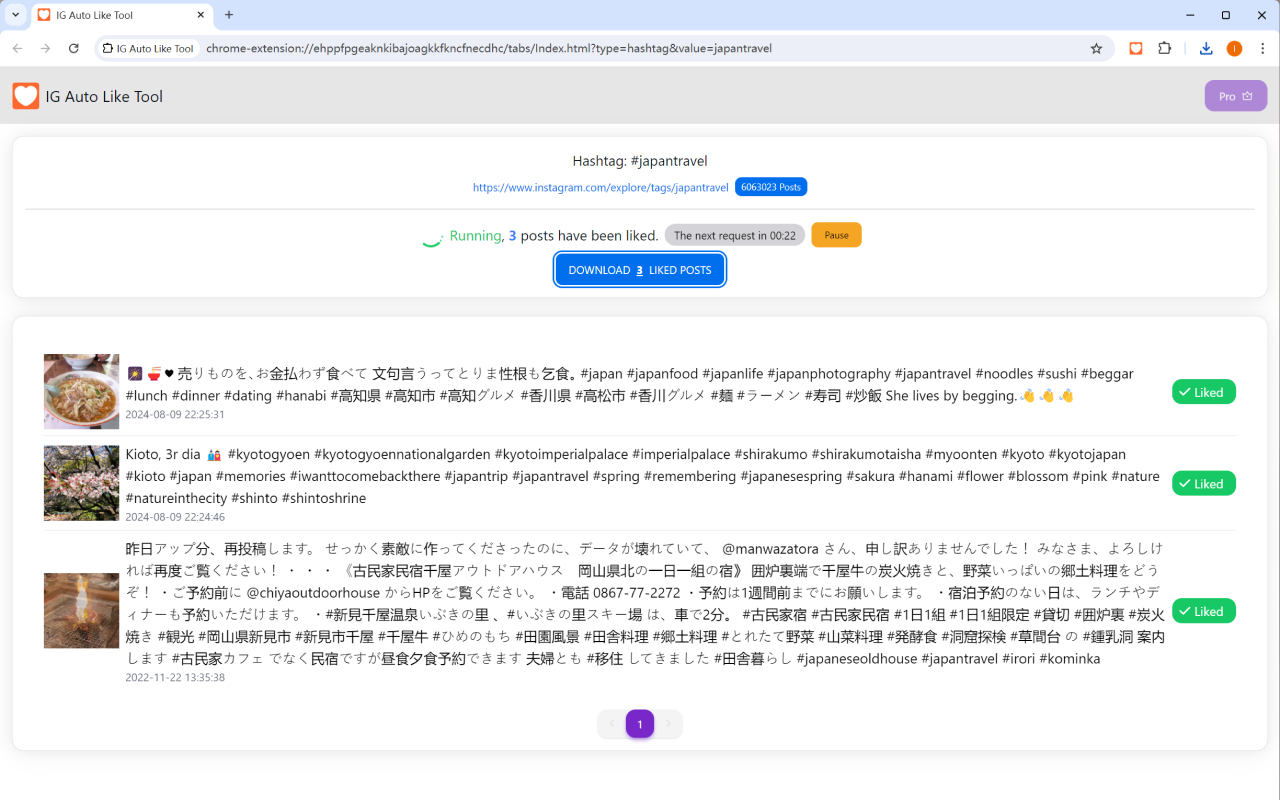 IG自动点赞工具 chrome谷歌浏览器插件_扩展第2张截图