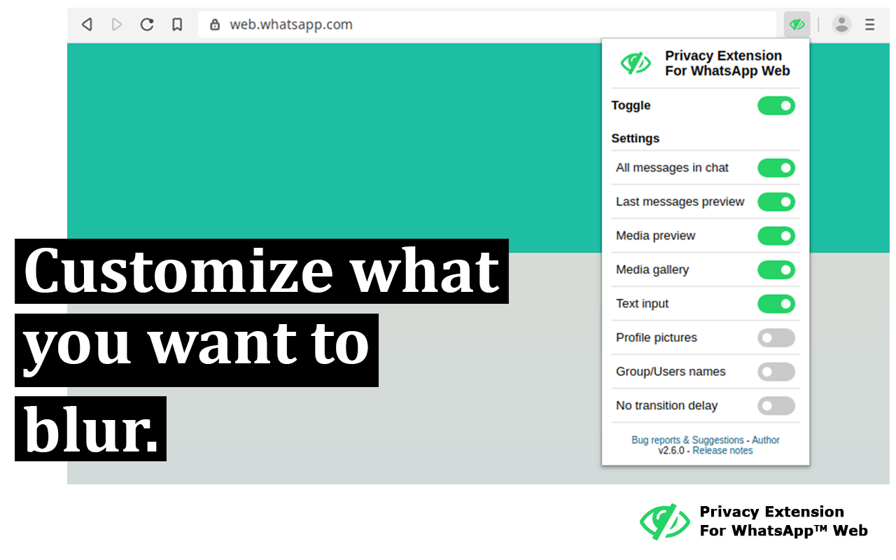 Privacy Extension For WhatsApp Web chrome谷歌浏览器插件_扩展第2张截图