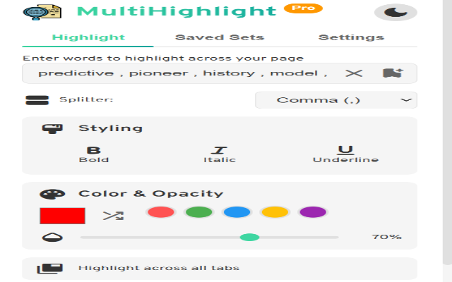 MultiHighlight chrome谷歌浏览器插件_扩展第4张截图