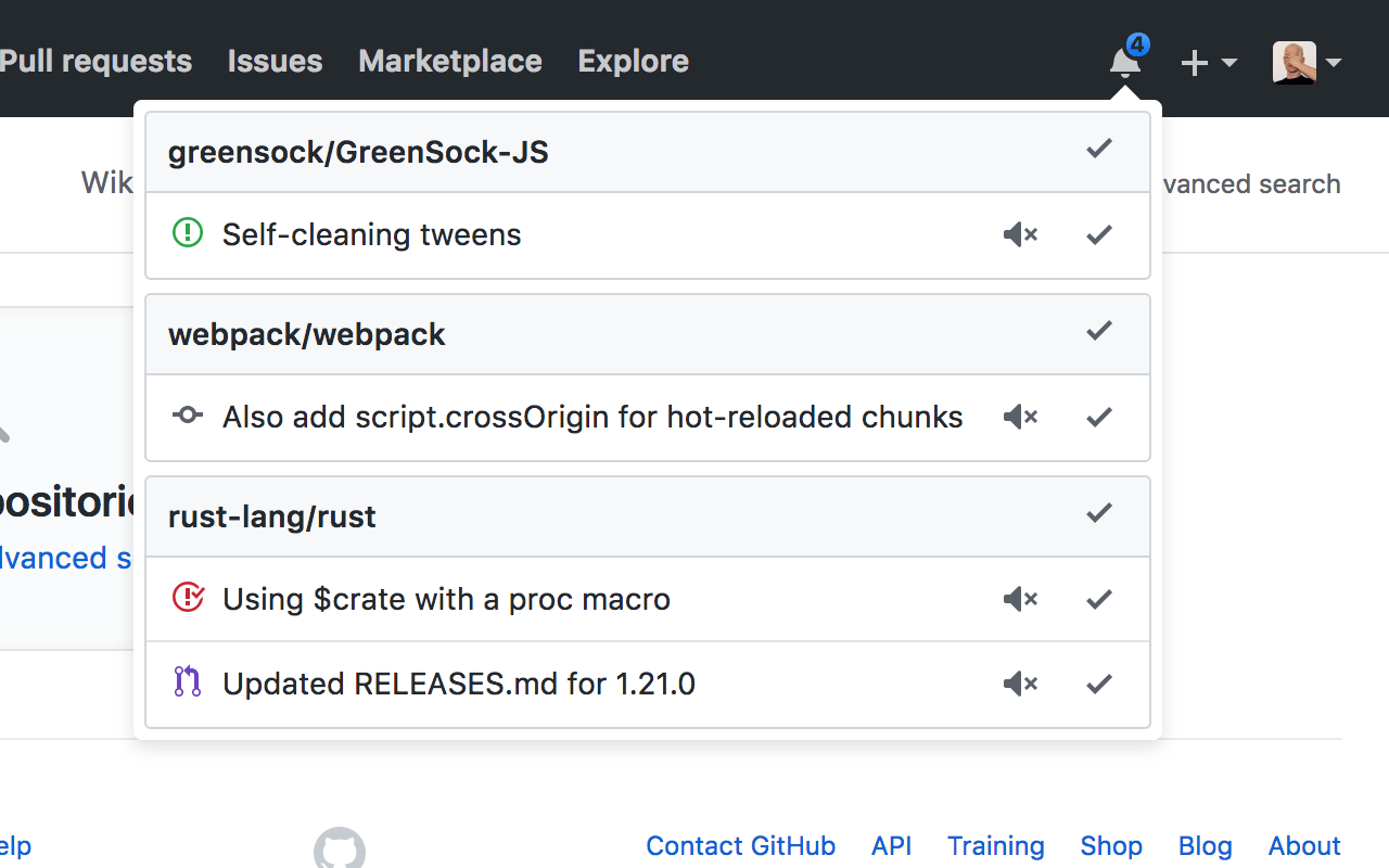 Notifications Preview for GitHub chrome谷歌浏览器插件_扩展第1张截图