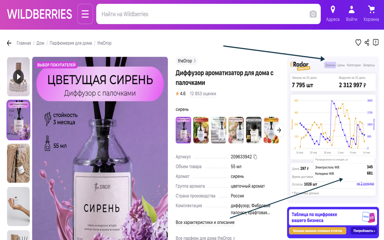 Radar – бесплатная аналитика маркетплейсов chrome谷歌浏览器插件_扩展第4张截图