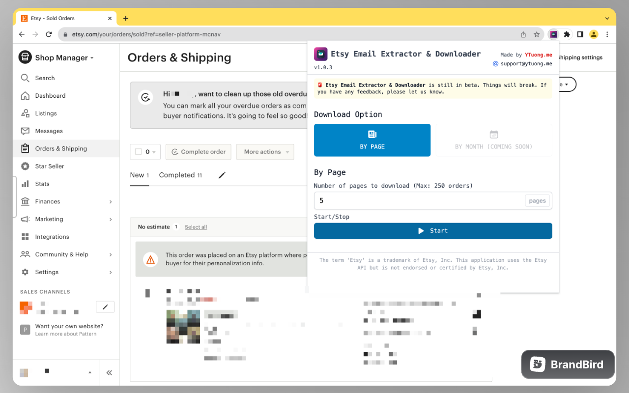 Etsy Email Extractor & Downloader chrome谷歌浏览器插件_扩展第1张截图
