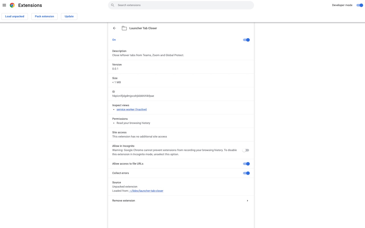 Launcher Tab Closer chrome谷歌浏览器插件_扩展第1张截图