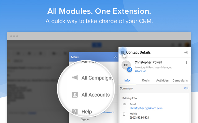 Zoho CRM for Gmail chrome谷歌浏览器插件_扩展第1张截图