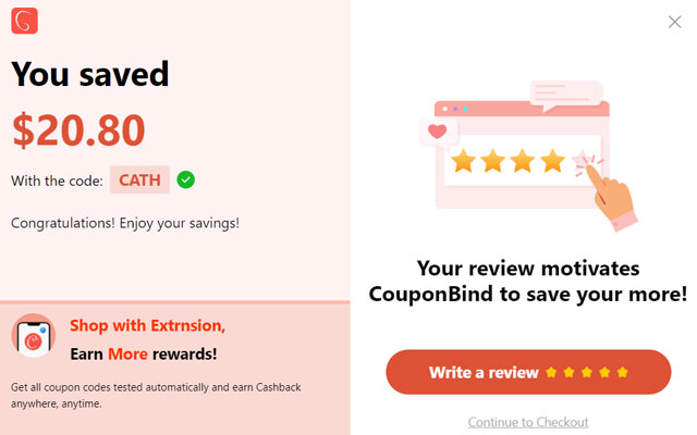 CouponBind - Automatic Coupon Finder chrome谷歌浏览器插件_扩展第4张截图