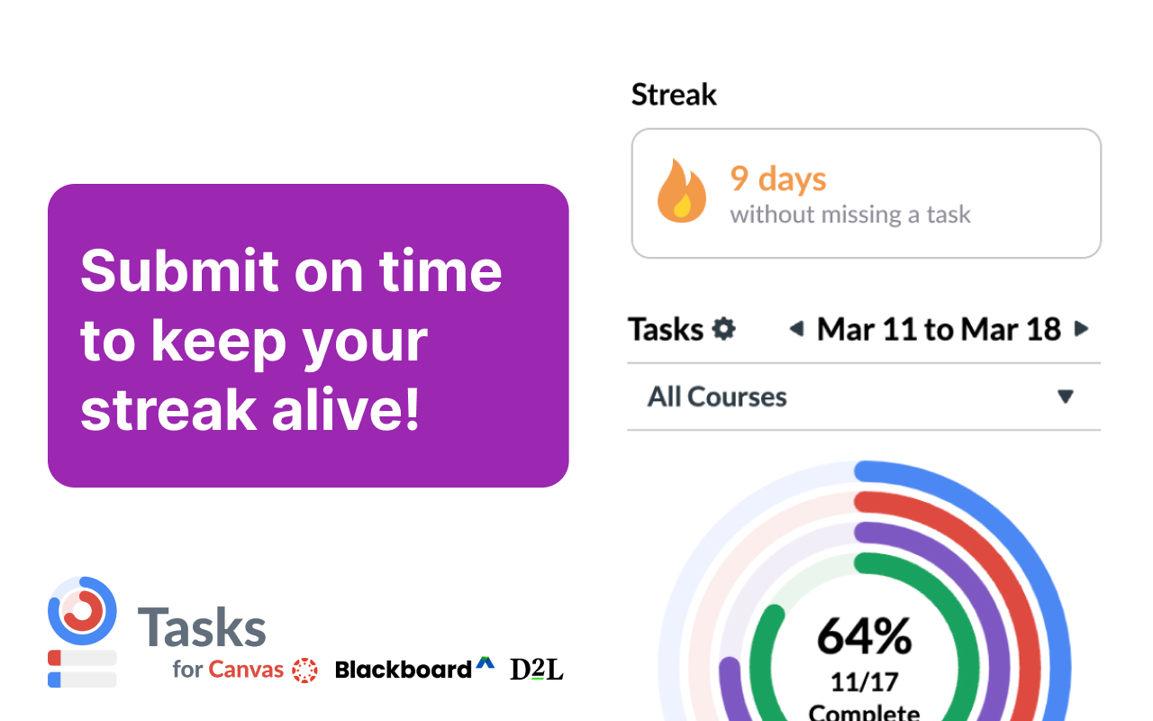 Tasks for Canvas – now supporting Blackboard, D2L Brightspace chrome谷歌浏览器插件_扩展第2张截图