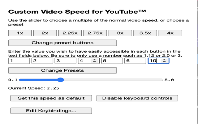 Custom Video Speed for YouTube™ chrome谷歌浏览器插件_扩展第3张截图