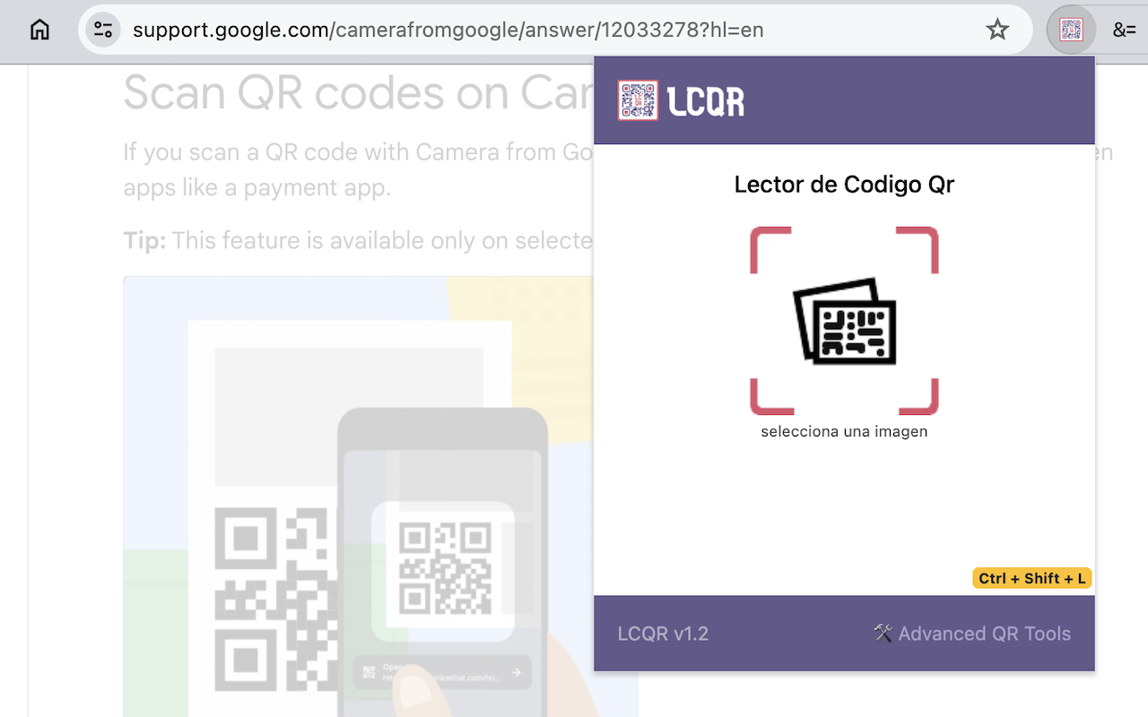 Lector Codigo Qr chrome谷歌浏览器插件_扩展第2张截图