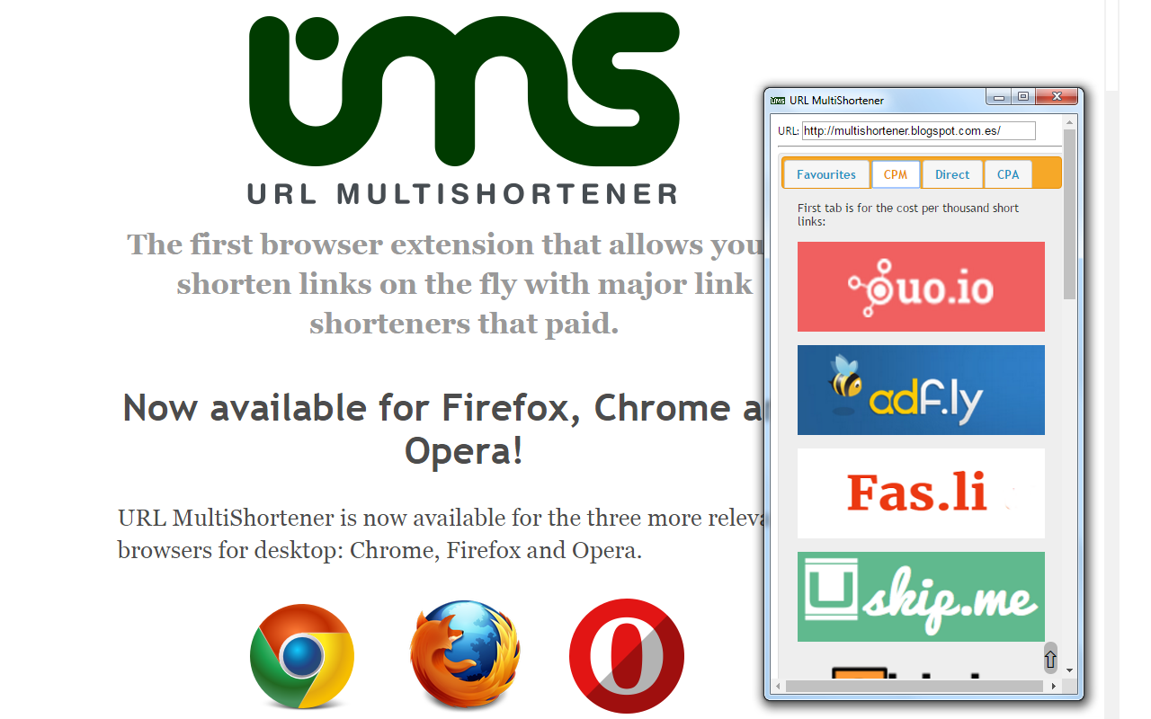 URL MultiShortener chrome谷歌浏览器插件_扩展第2张截图