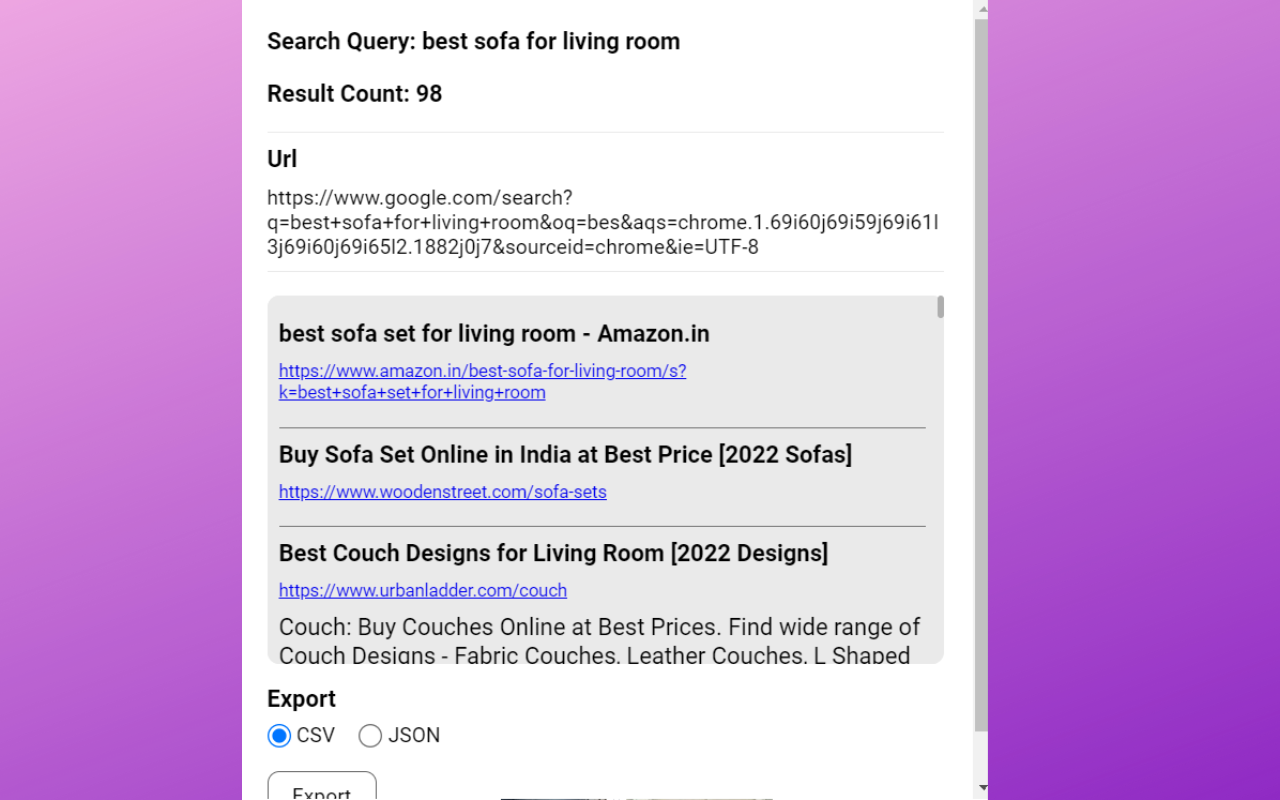 Search Result Extractor chrome谷歌浏览器插件_扩展第1张截图