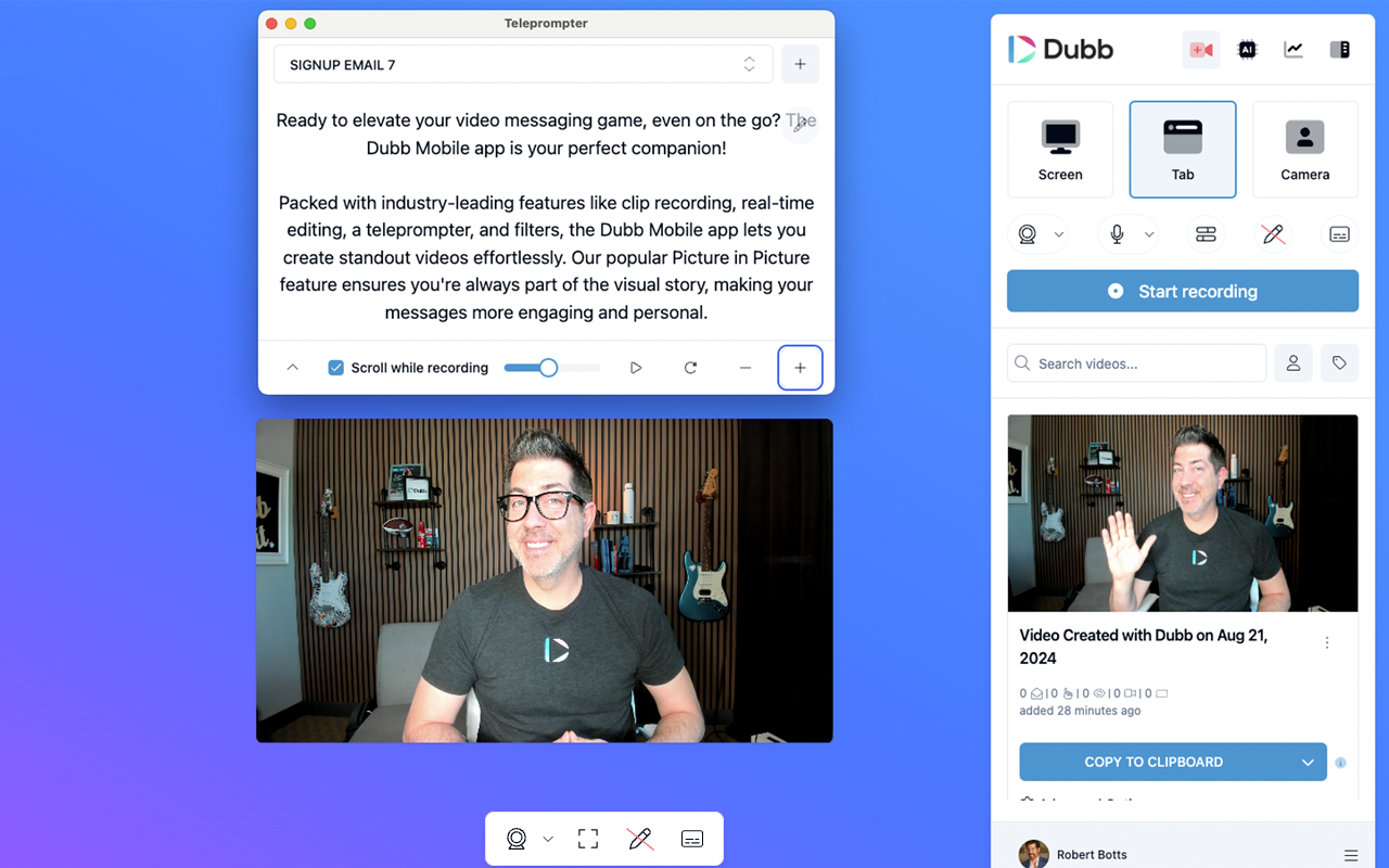 Screen Recorder, Webcam Recorder - Dubb Video chrome谷歌浏览器插件_扩展第3张截图