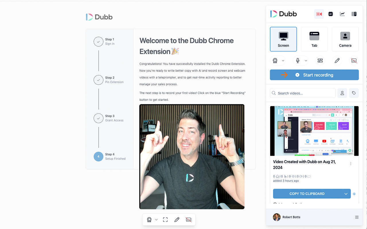 Screen Recorder, Webcam Recorder - Dubb Video chrome谷歌浏览器插件_扩展第4张截图