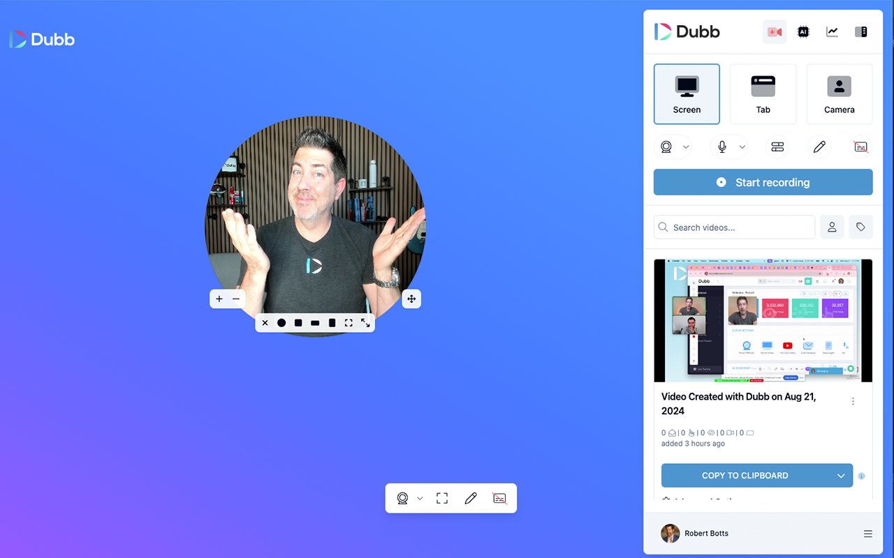 Screen Recorder, Webcam Recorder - Dubb Video chrome谷歌浏览器插件_扩展第5张截图