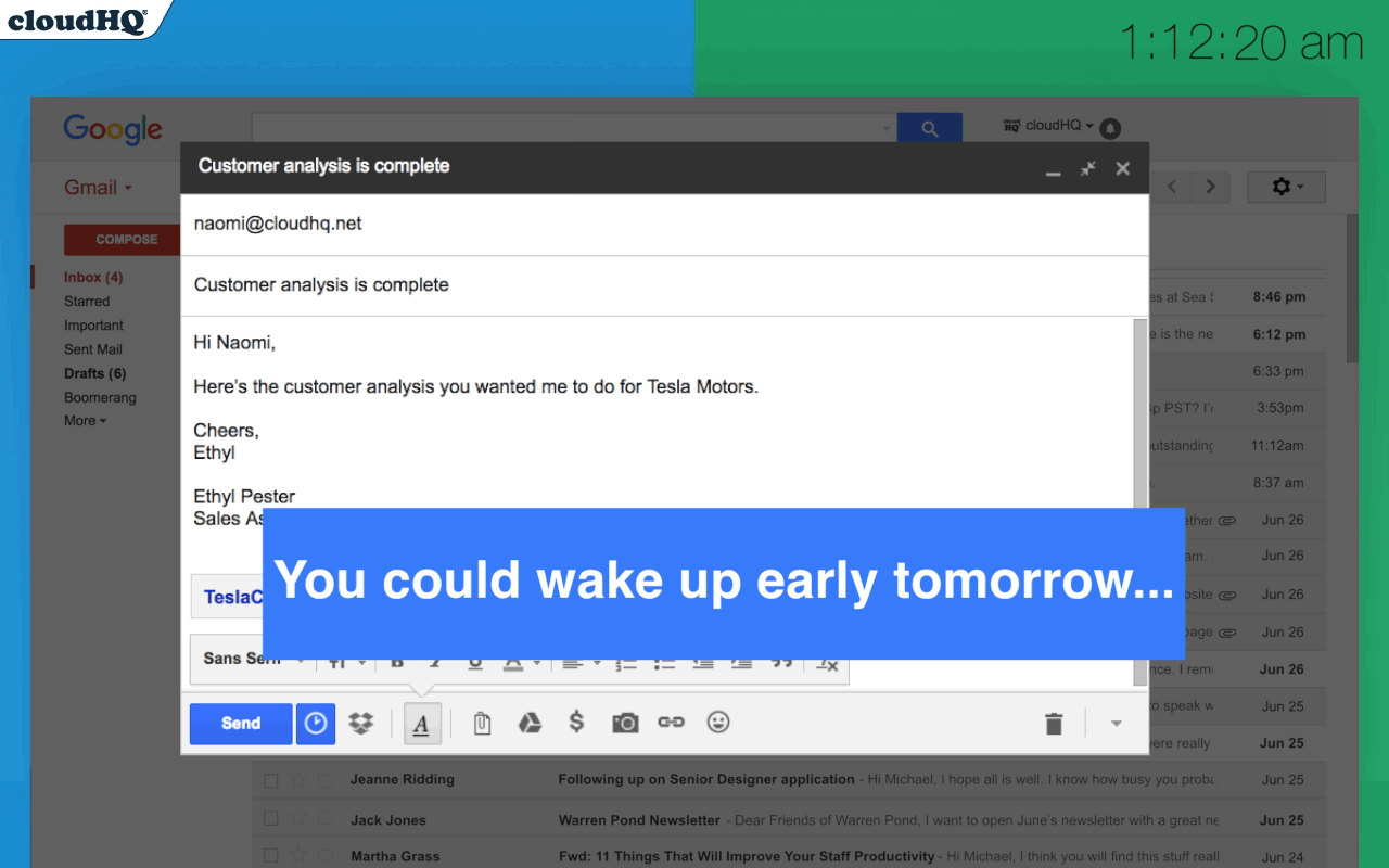 Schedule Email by cloudHQ chrome谷歌浏览器插件_扩展第2张截图