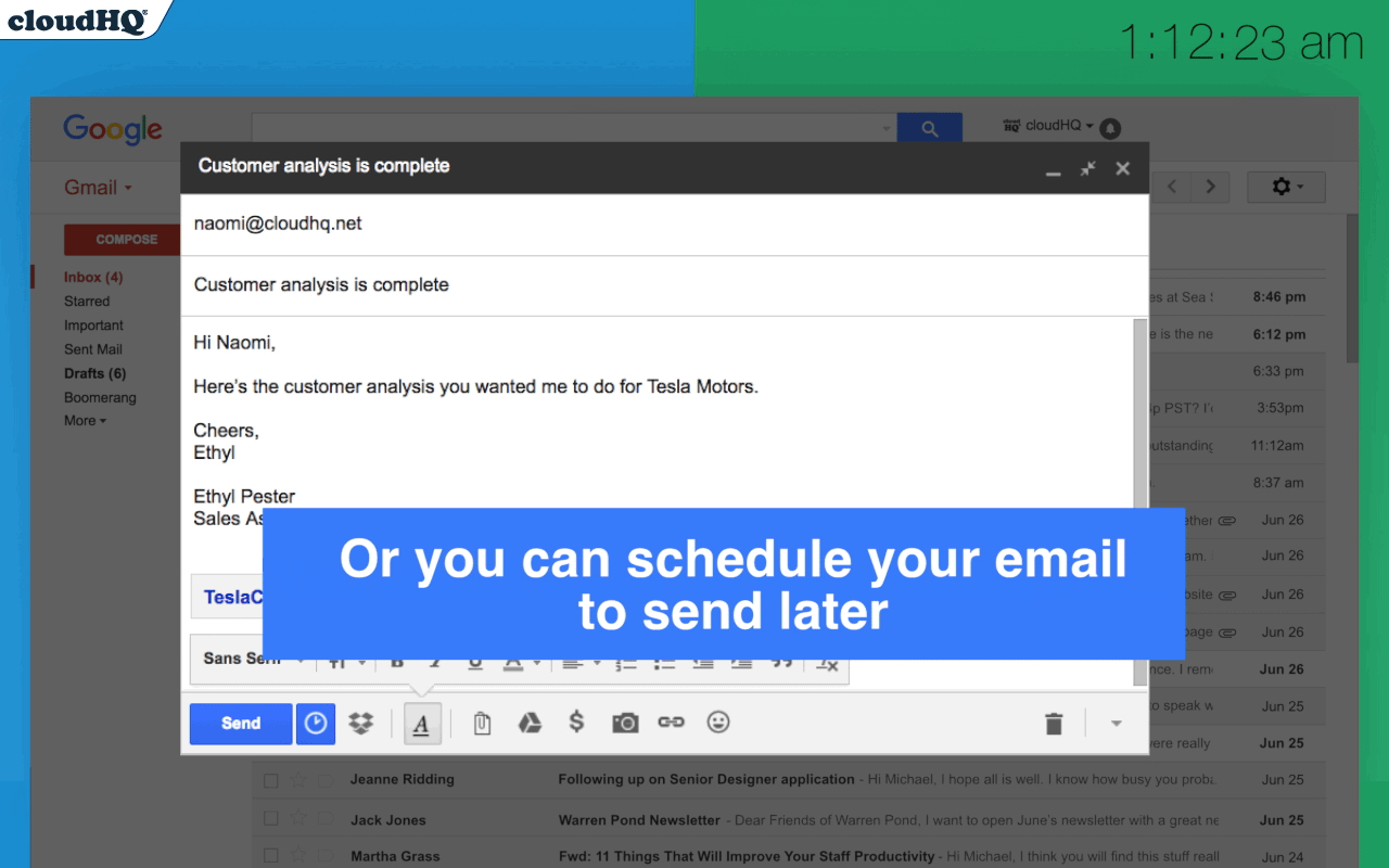 Schedule Email by cloudHQ chrome谷歌浏览器插件_扩展第3张截图