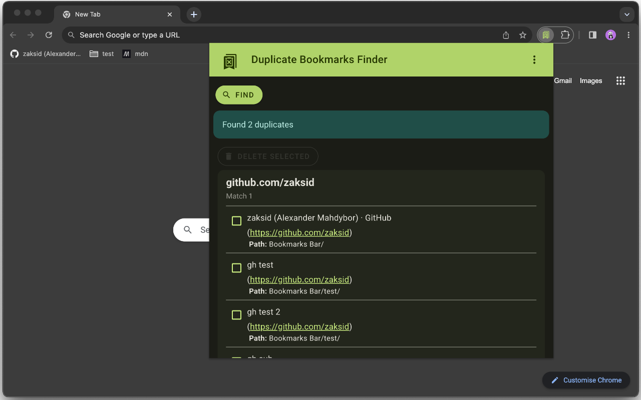 Duplicate Bookmarks Finder chrome谷歌浏览器插件_扩展第5张截图