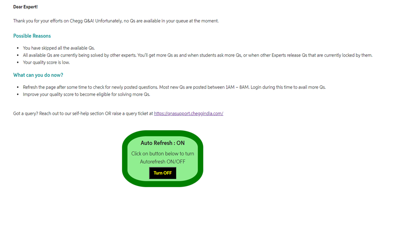Chegg Expert Auto Refresh Alarm chrome谷歌浏览器插件_扩展第4张截图