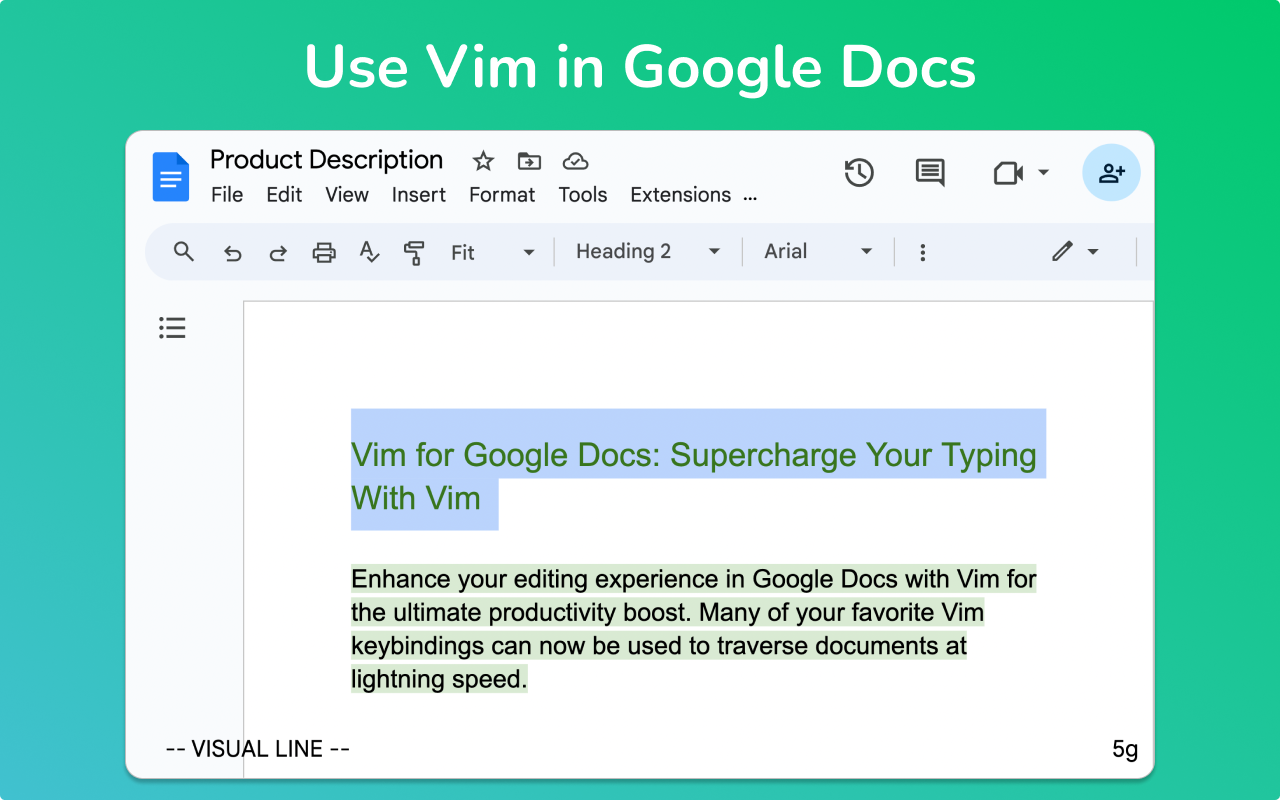 Vim for Google Docs™ chrome谷歌浏览器插件_扩展第1张截图