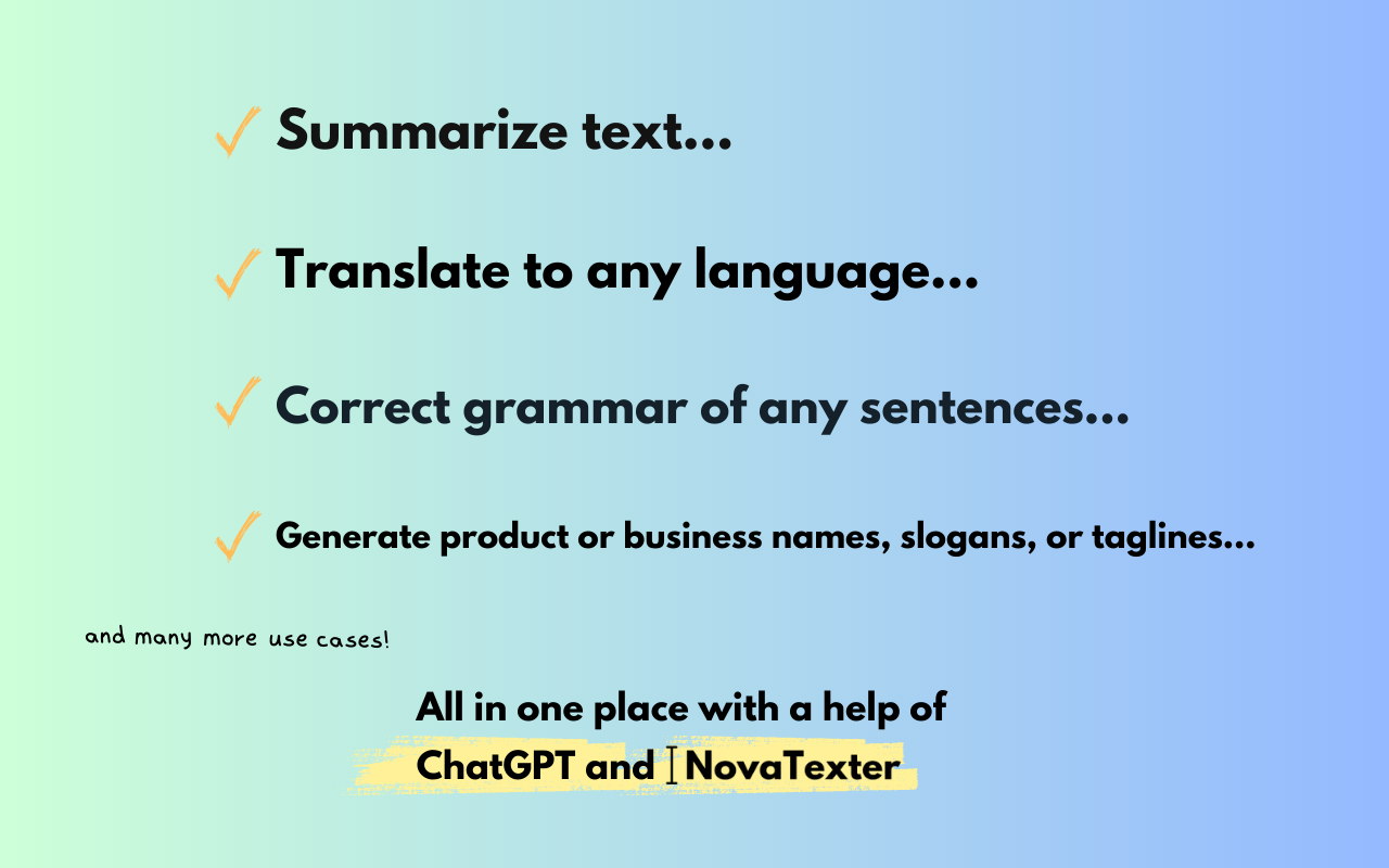 NovaTexter - Chat GPT Chrome Extension chrome谷歌浏览器插件_扩展第1张截图