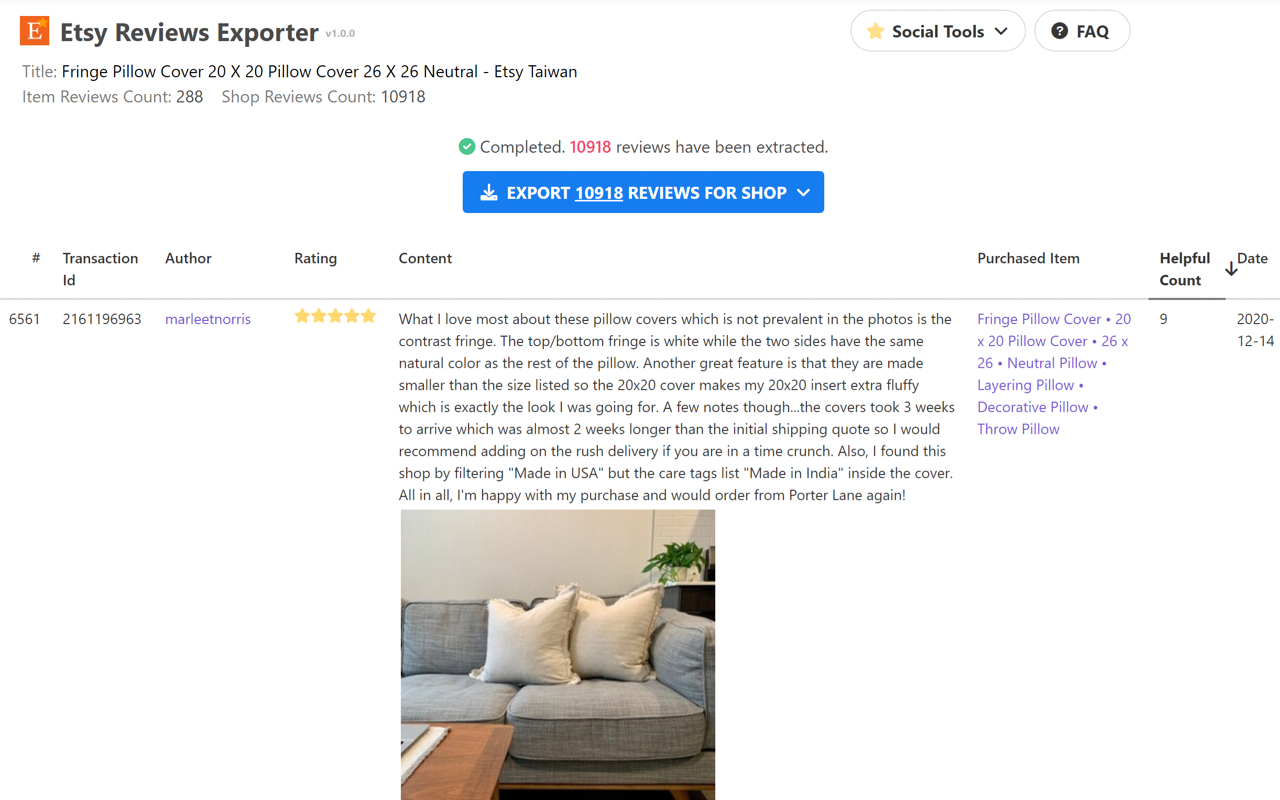 Etsy Reviews Downloader | Images chrome谷歌浏览器插件_扩展第3张截图