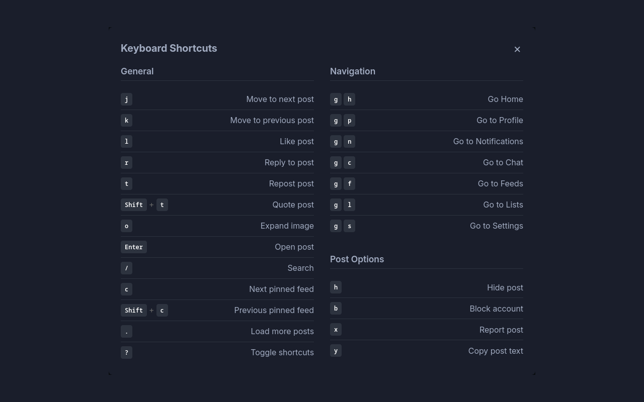 bluesky-shortcuts chrome谷歌浏览器插件_扩展第1张截图