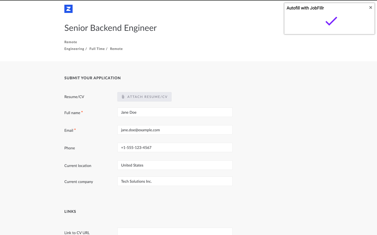 JobFillr - Autofill your Job Applications chrome谷歌浏览器插件_扩展第1张截图