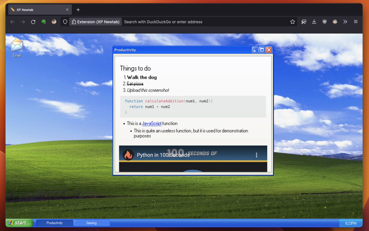XP Newtab chrome谷歌浏览器插件_扩展第1张截图