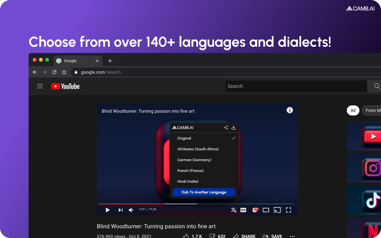 Dubsy - instant video dubbing for Youtube. chrome谷歌浏览器插件_扩展第3张截图