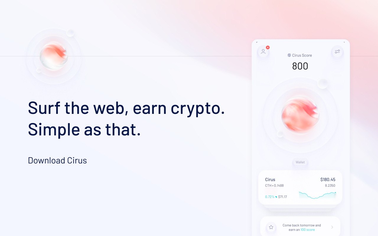 Cirus: Crypto Wallet | Web3 | Earn Crypto chrome谷歌浏览器插件_扩展第5张截图