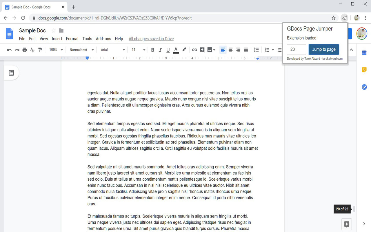 Google Docs Page Jumper chrome谷歌浏览器插件_扩展第1张截图