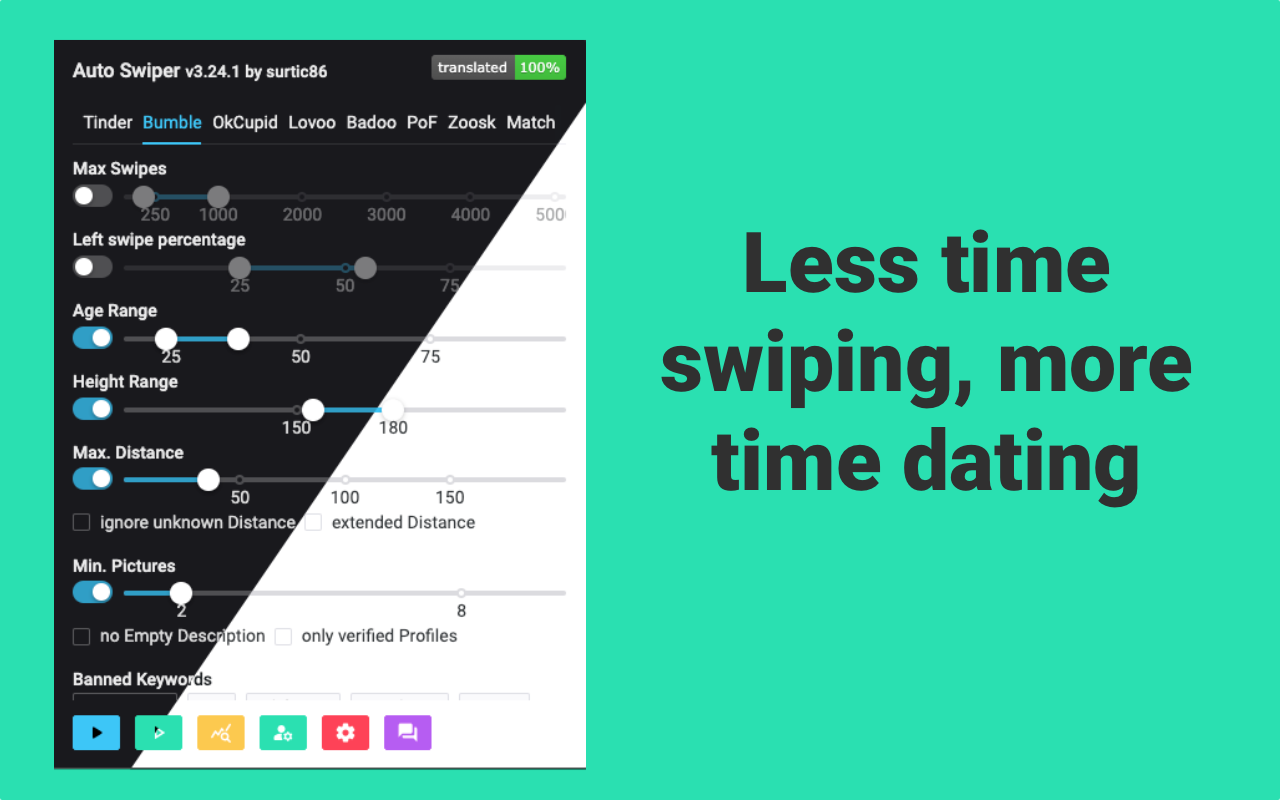 Auto Swiper for Tinder, Bumble and more! chrome谷歌浏览器插件_扩展第1张截图