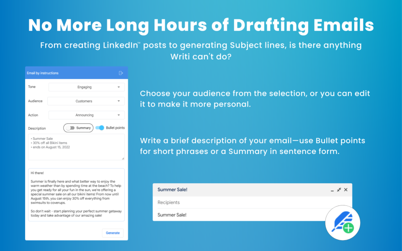 writi.io: GPT-4 Writing for LinkedIn chrome谷歌浏览器插件_扩展第4张截图