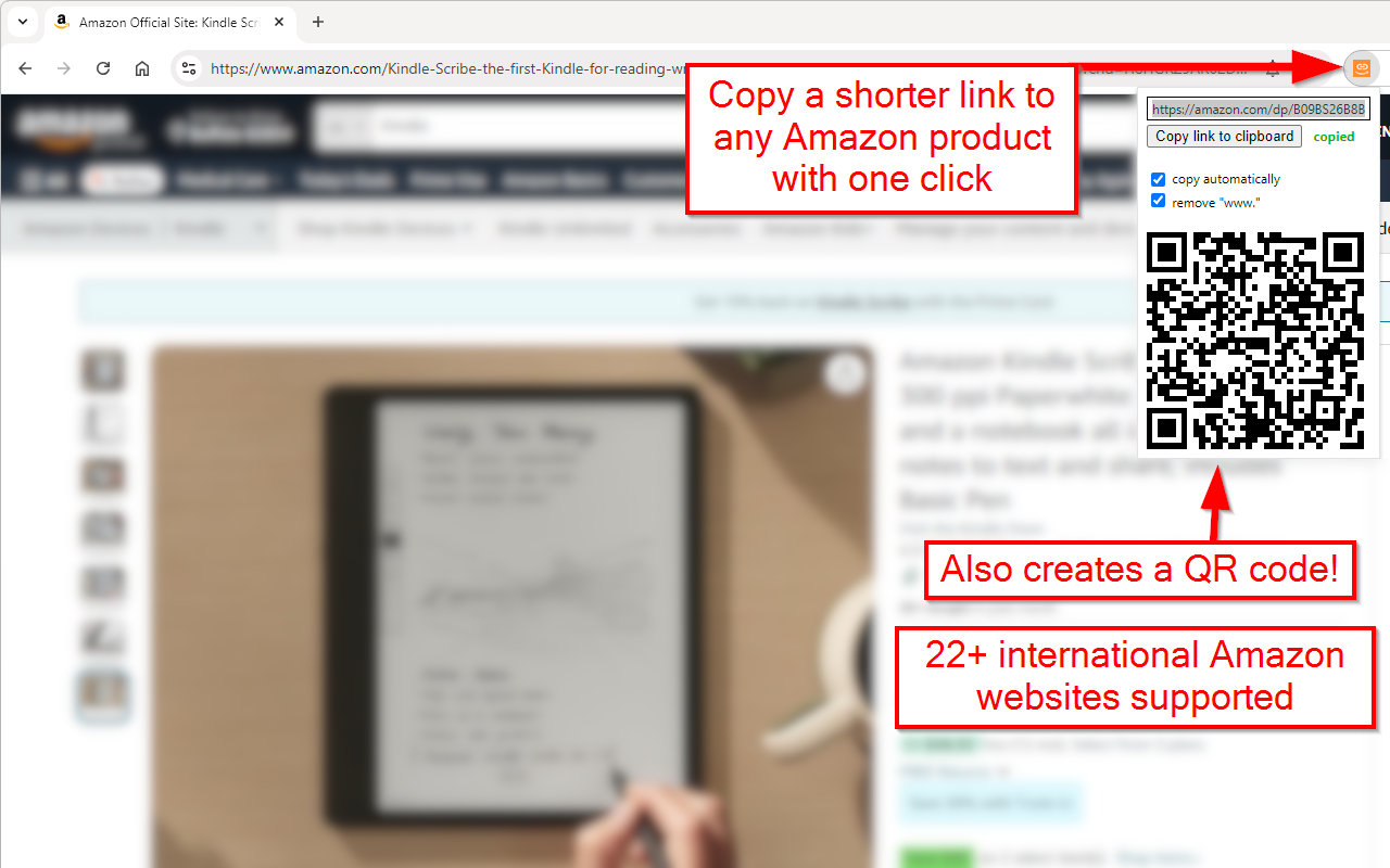 Amazon Product Link Shortener chrome谷歌浏览器插件_扩展第1张截图