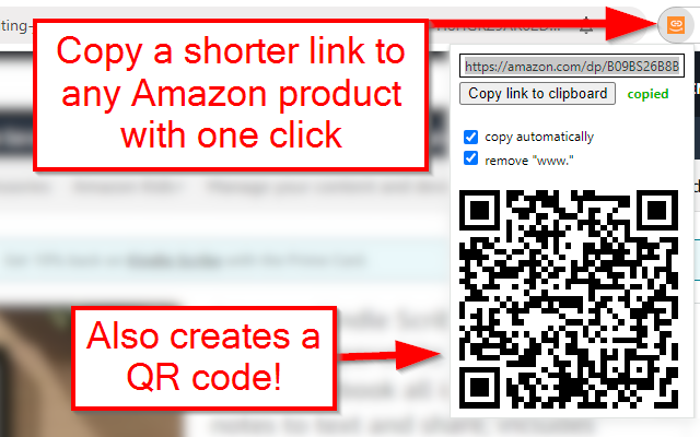 Amazon Product Link Shortener chrome谷歌浏览器插件_扩展第2张截图