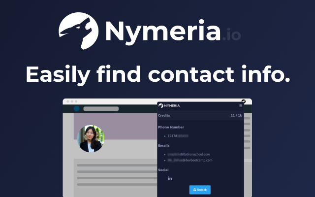 Phone and Email Finder by Nymeria chrome谷歌浏览器插件_扩展第4张截图