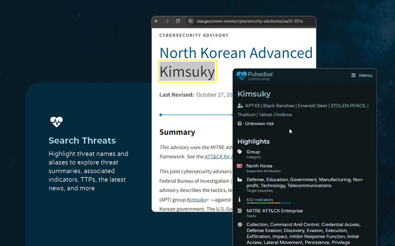 Pulsedive Threat Intelligence chrome谷歌浏览器插件_扩展第1张截图