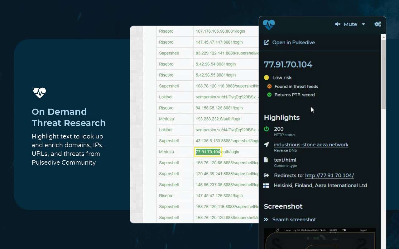 Pulsedive Threat Intelligence chrome谷歌浏览器插件_扩展第5张截图