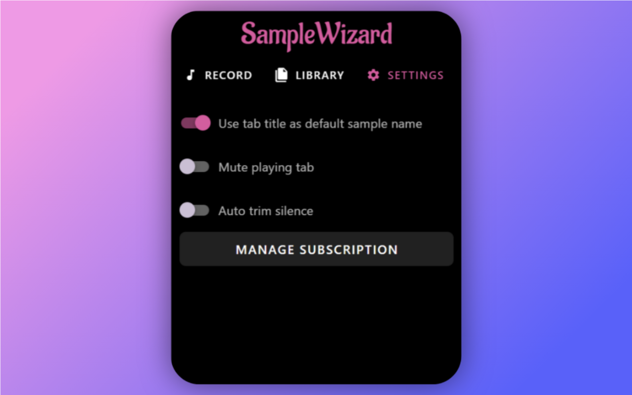 SampleWizard chrome谷歌浏览器插件_扩展第1张截图
