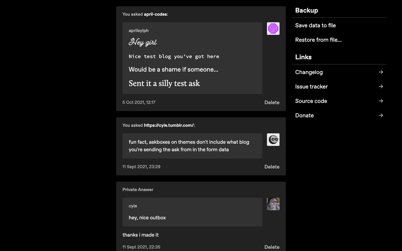 Outbox for Tumblr chrome谷歌浏览器插件_扩展第1张截图